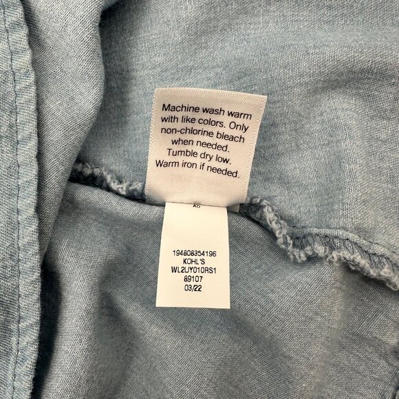 NWT LC Lauren Conrad Womens Chambray Blue Cotton Strap Sleeve Midi Dress XXL - Picture 11 of 13